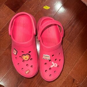 Pink Clogs with Fun Charms